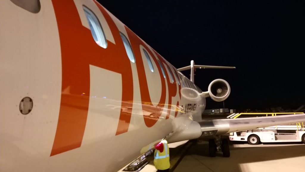 Fuselage du Bombardier CRJ-700 d'Air France Hop