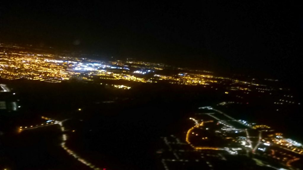 Vue aérienne de nuit sur Toulouse