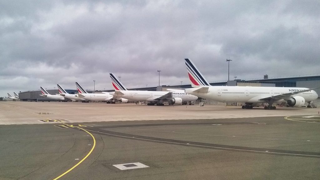 Gros porteurs d'Air France stationnés