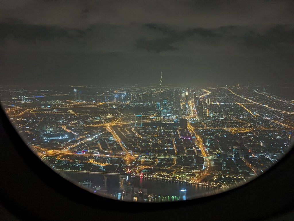Vue sur Dubaï après le décollage